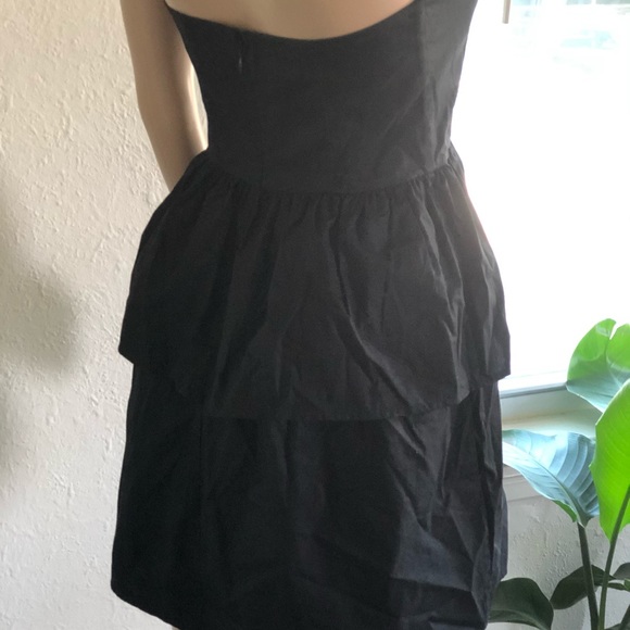 Mini Dress, All black, Flare Double Ruffle Design - Picture 4 of 7